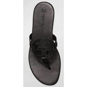 Tory Burch Miller Sandal Leather Thong Flip Flop | Size 11 | Black